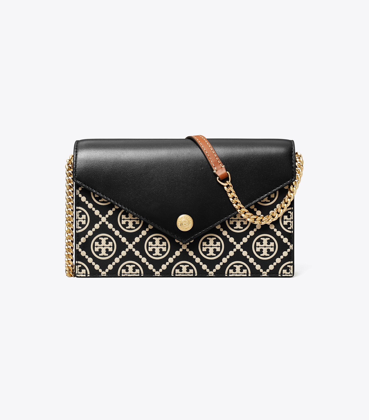 T Monogram Contrast Embossed Envelope Crossbody
