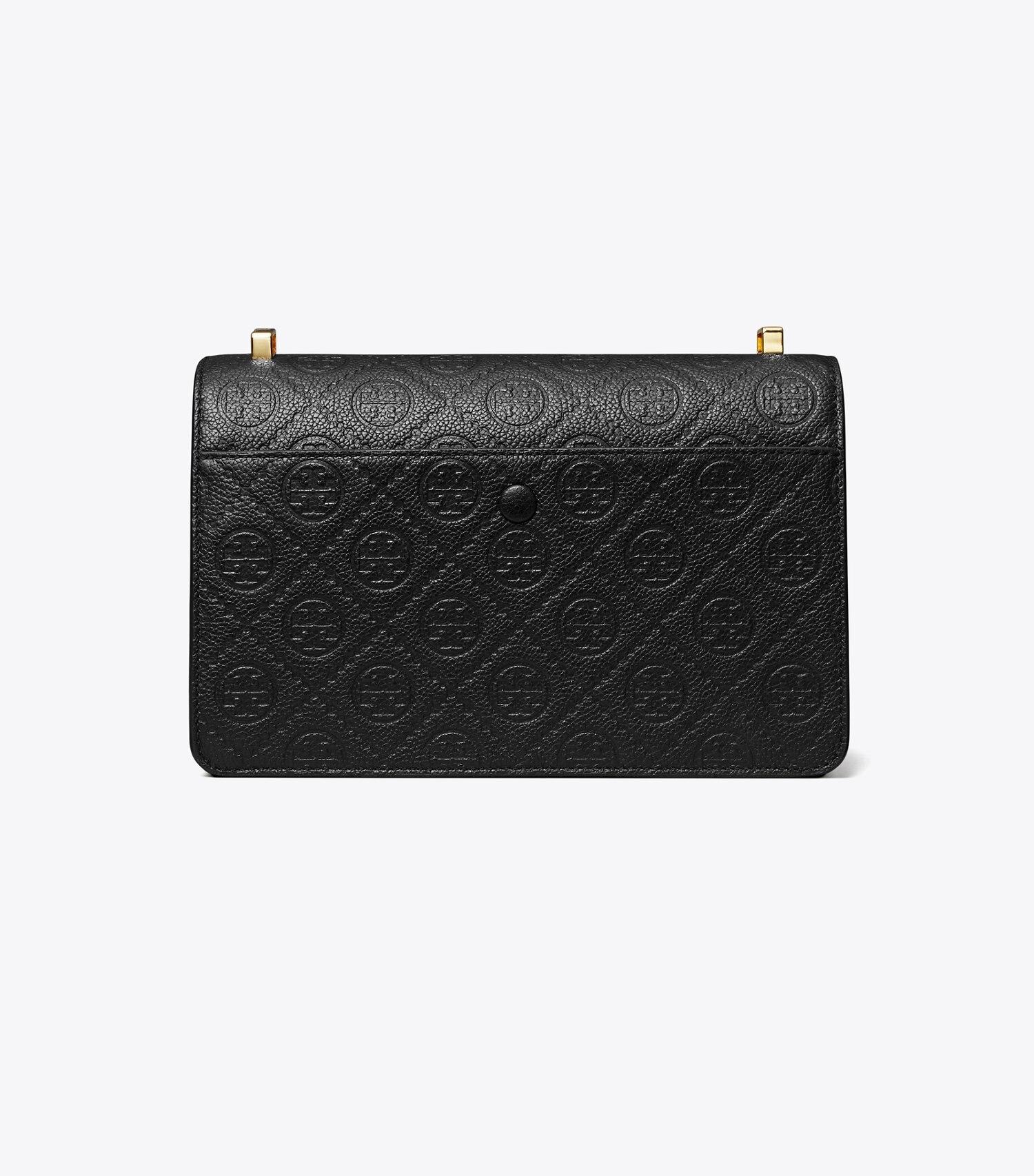 T Monogram Pebbled Shoulder Bag