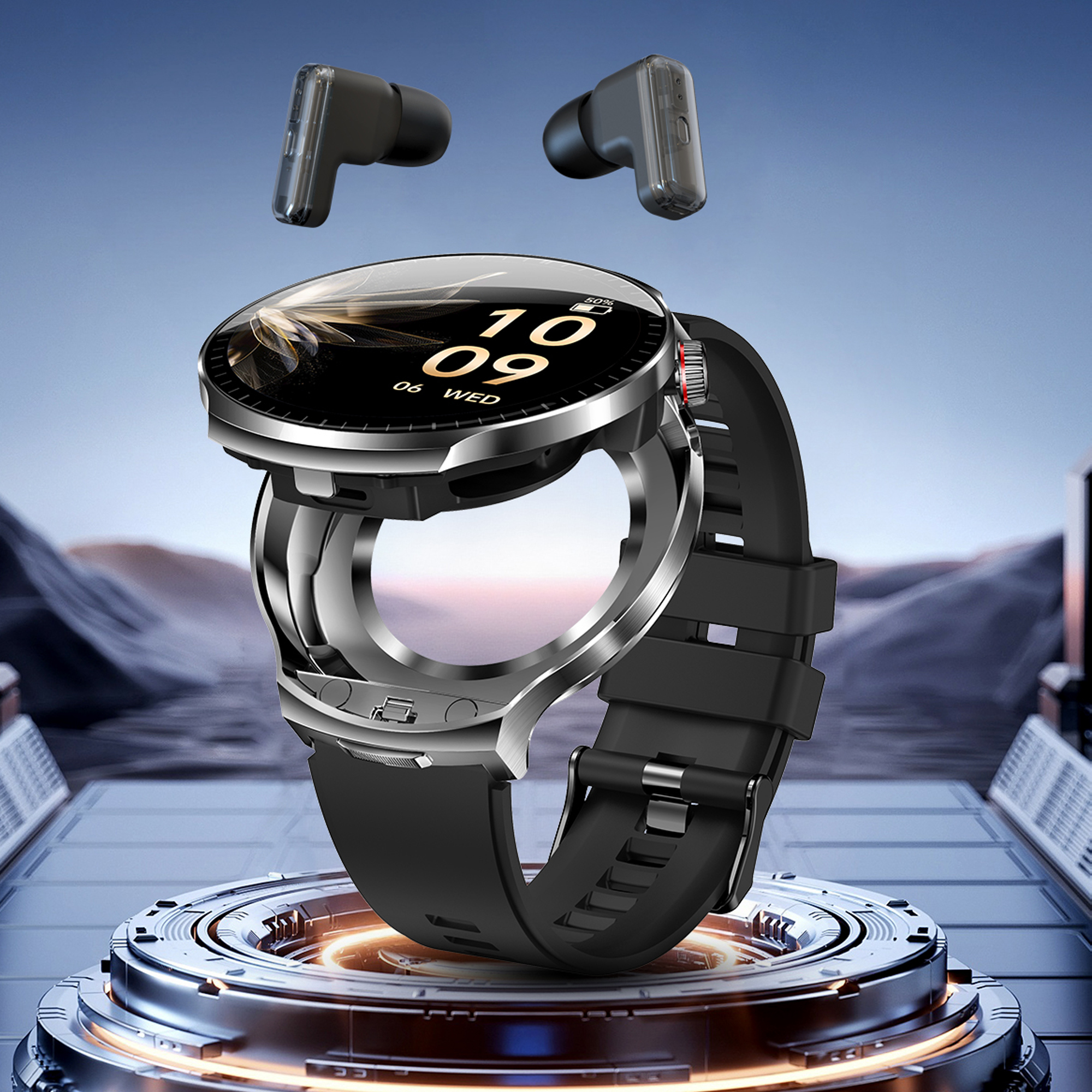 T100 2 in 1 Smart Watch with Earbuds
