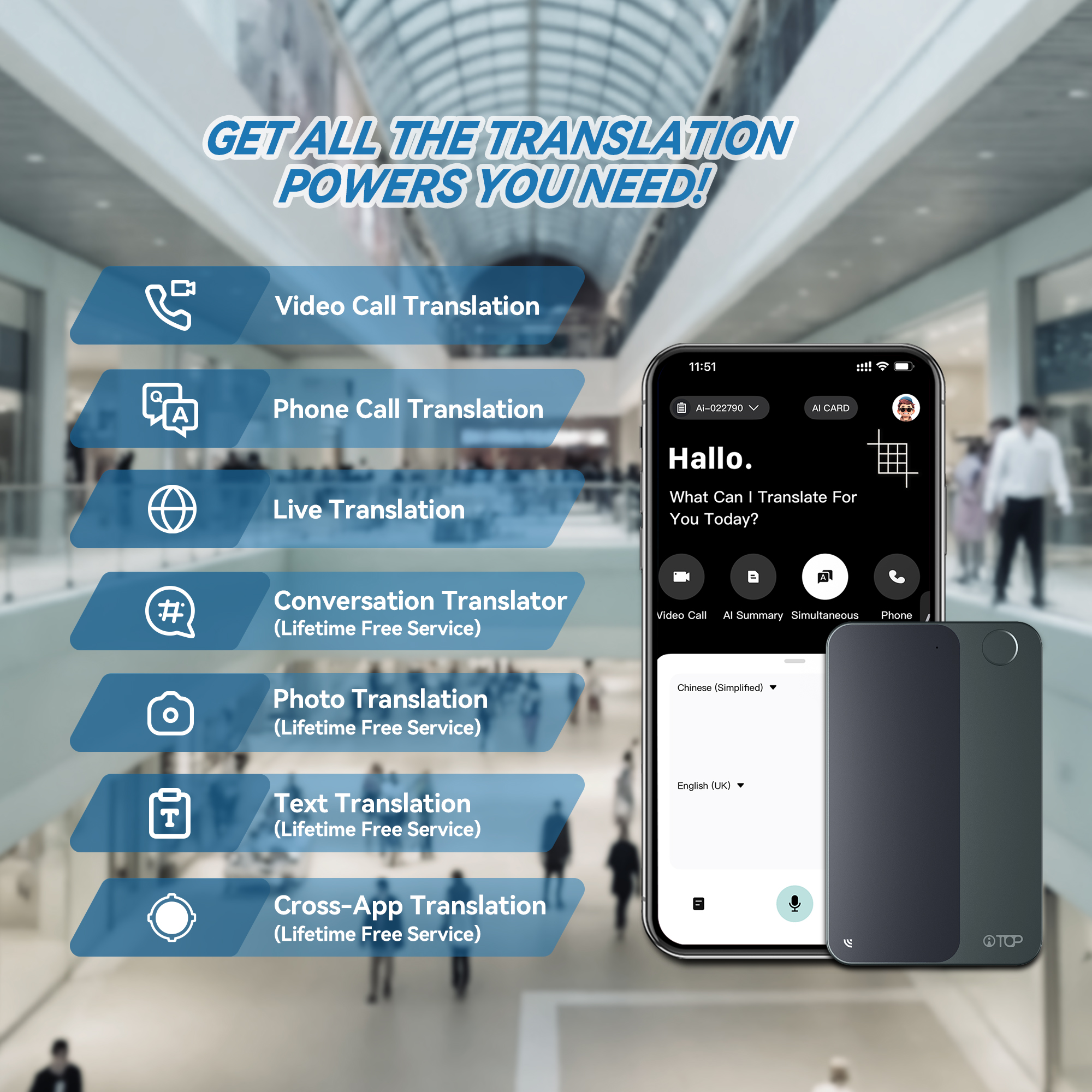 AI-103 Mobile Magnetic Card -Size Translator
