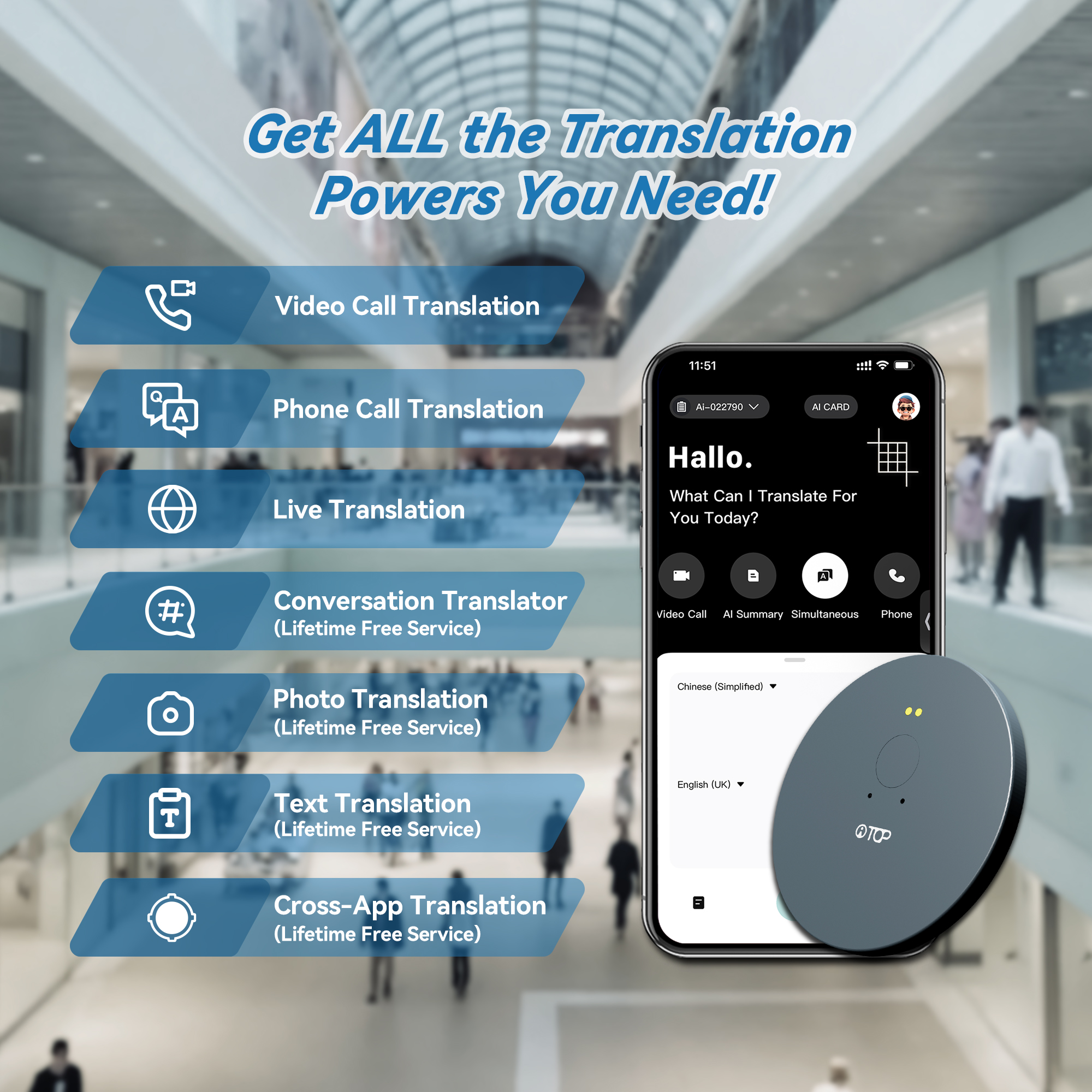AI-101 Mobile Magnetic Round Translator