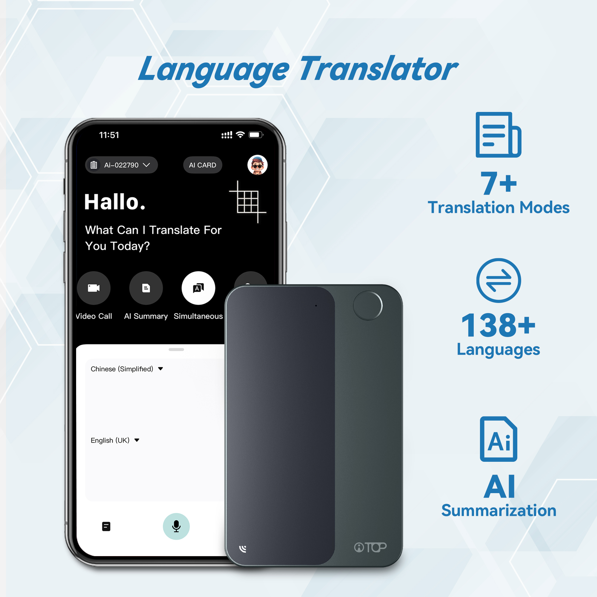 AI-103 Mobile Magnetic Card -Size Translator