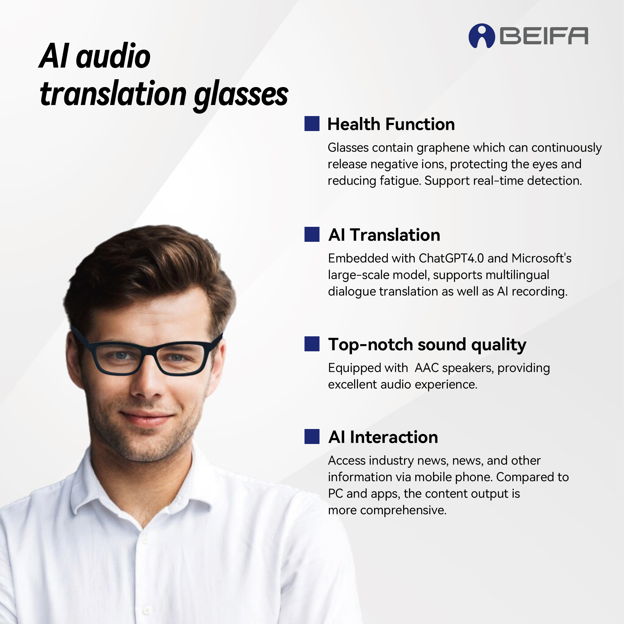 AI Translation Audio Glasses