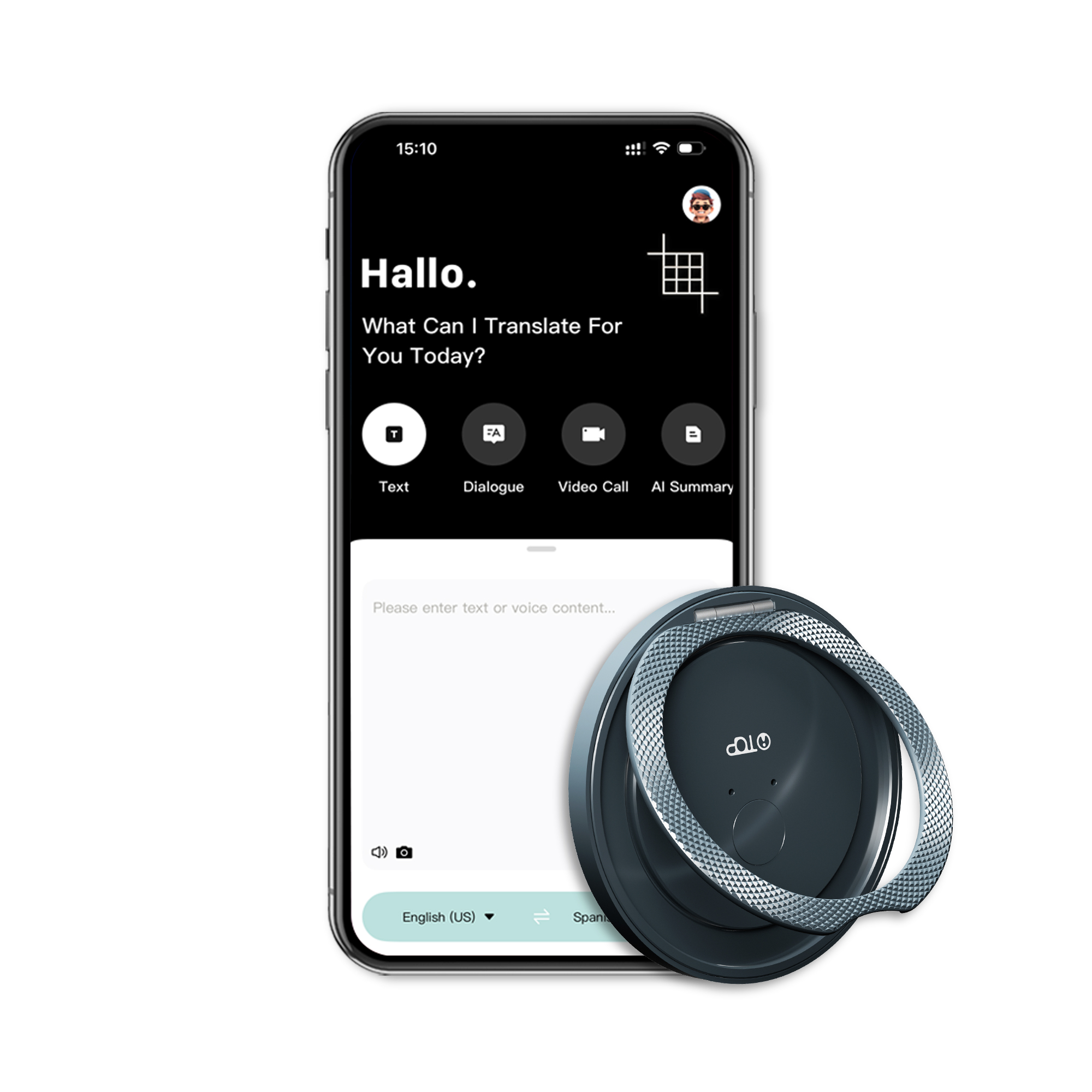 AI-102 Mobile Magnetic Round Translator with Rotating Stand