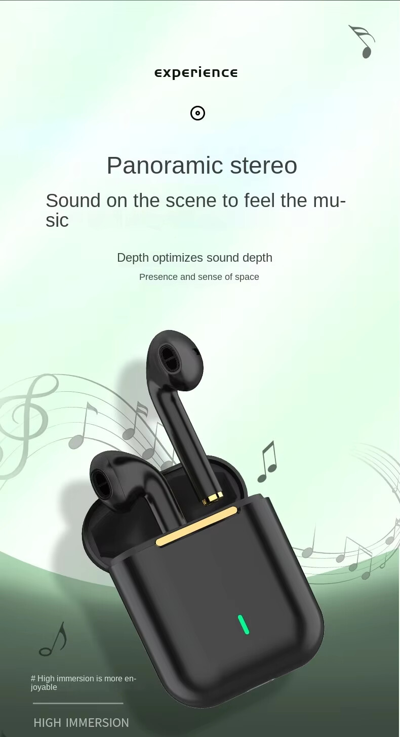 Bluetooth earphones with true 3D wireless sports in ear noise reduction