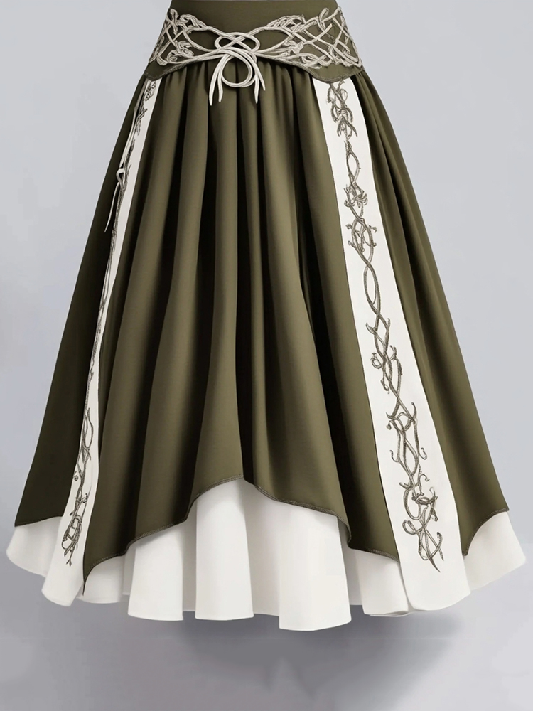 Women's Vintage Viking Rune Cotton And Linen Casual Skirt