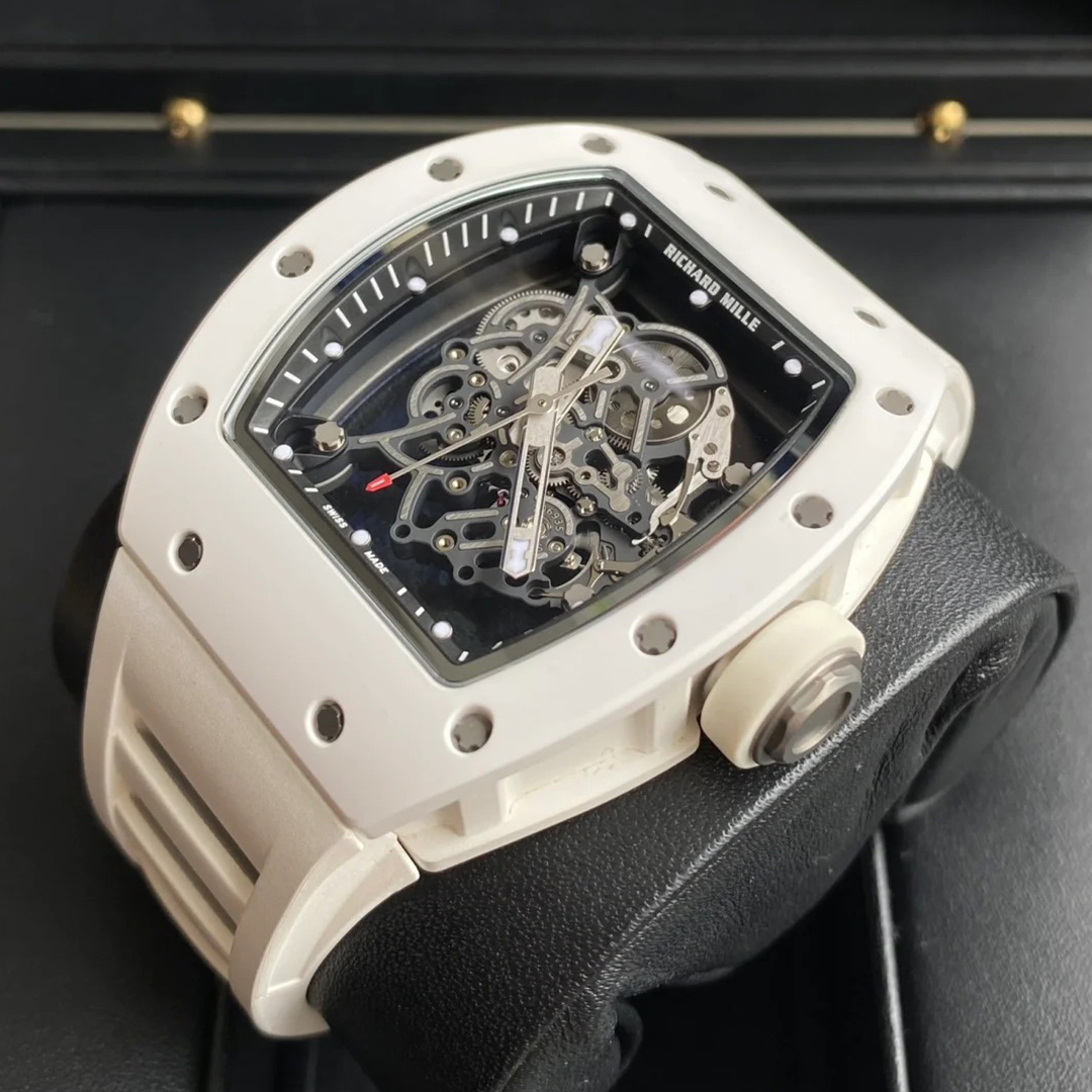 RM055  White Ceramic Dial