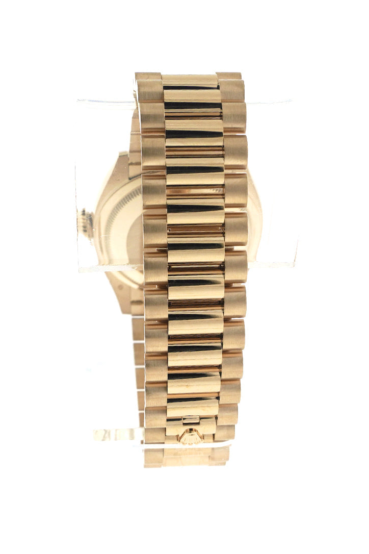 Rolex Day-Date 36 Green Ombré Dial Gold Diamond Bezel Watch 128348RBR-0035 128348RBR