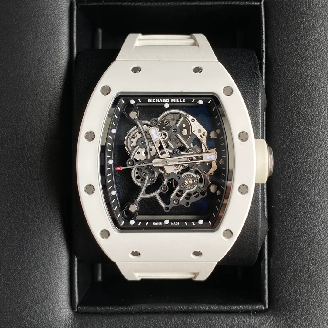 RM055  White Ceramic Dial