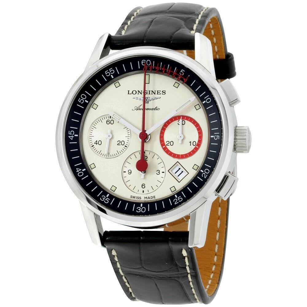 Longines Men's L4.754.4.72.4 La Grande Classique Chronograph Black Leather Watch