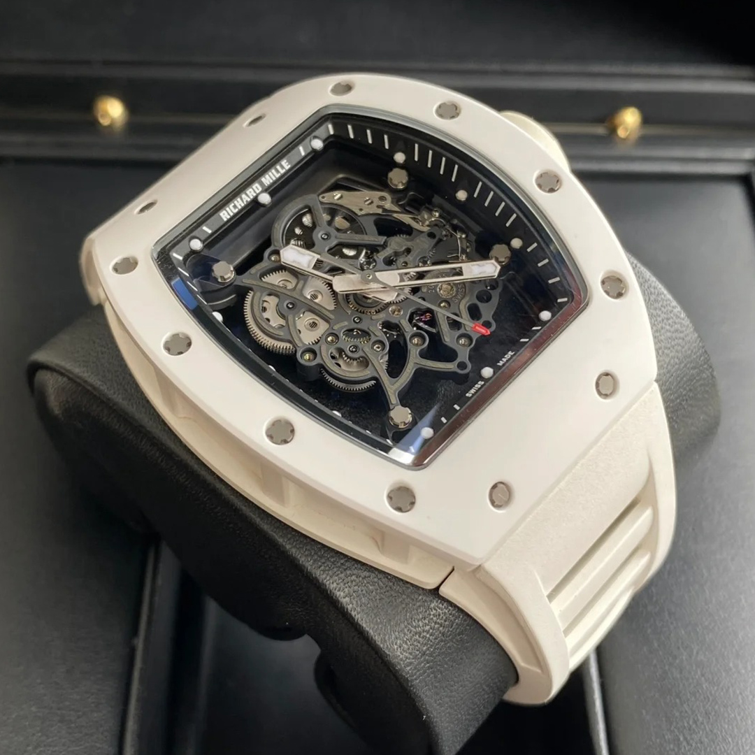 RM055  White Ceramic Dial