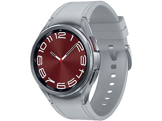 SAMSUNG GALAXY WATCH 6 CLASSIC 43MM SILVER Smartwatch Kunstleder, S/M, Silver