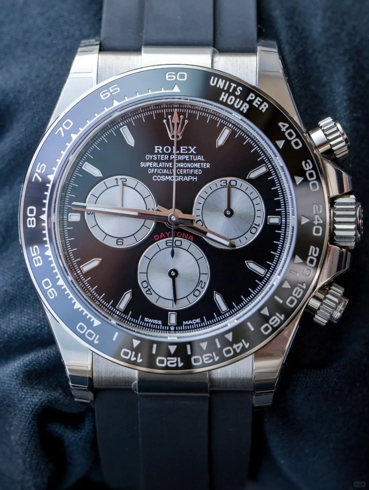 18K White Gold Daytona with Glossy Black and Stainless Steel Dial - M126519LN-0002 40mm