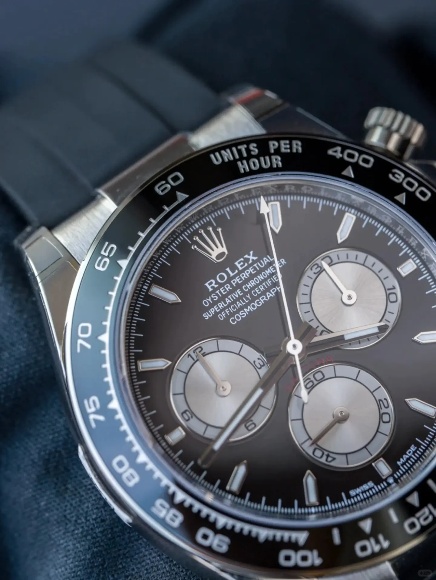 18K White Gold Daytona with Glossy Black and Stainless Steel Dial - M126519LN-0002 40mm