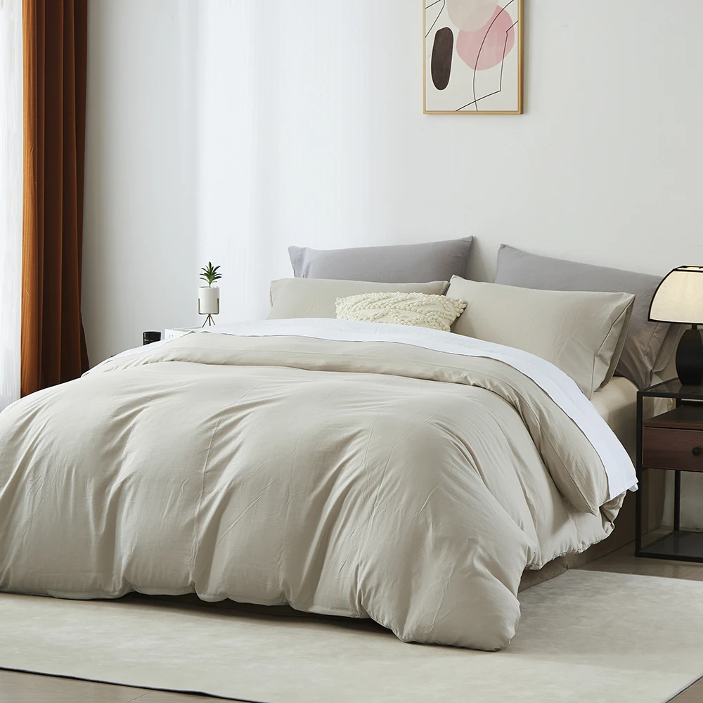 Boho Duvet Cover - Duvet Cover for All Seasons, Solid Color Chic Home Bedding Duvet Cover, Twin, Full, Queen, King