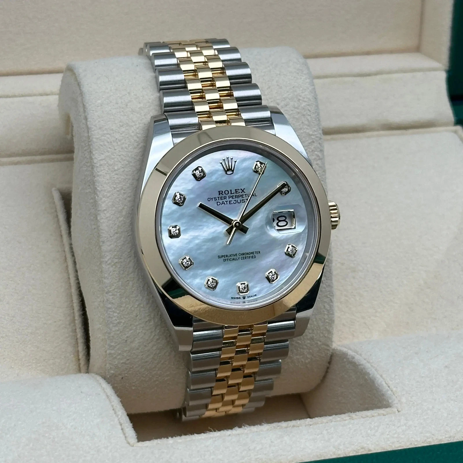 RLX Datejust 41mm 126303 White MOP Diamond Jubilee Steel and Yellow Gold