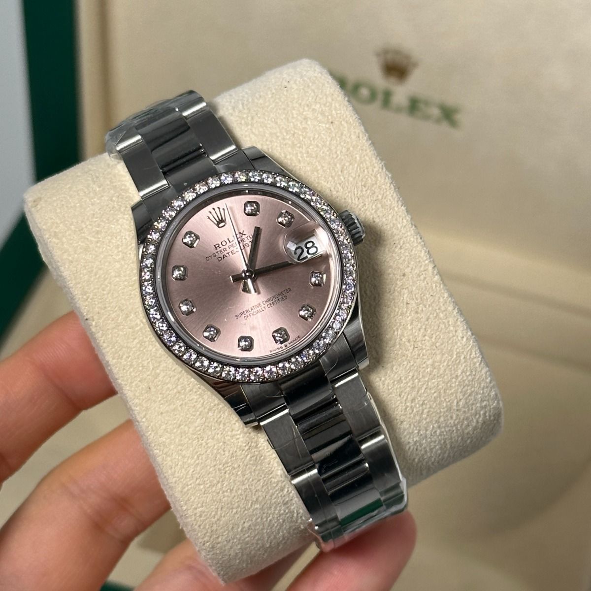 RLX Datejust m278384RBR-0035/0036 Pink 31mm Dial Oyster Watch
