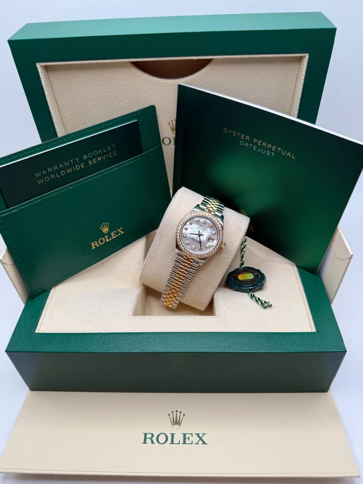 RLX Lady-Datejust 28mm 279383RBR Mother-of-Pearl Dial Yellow Rolesor Oyster Bracelet