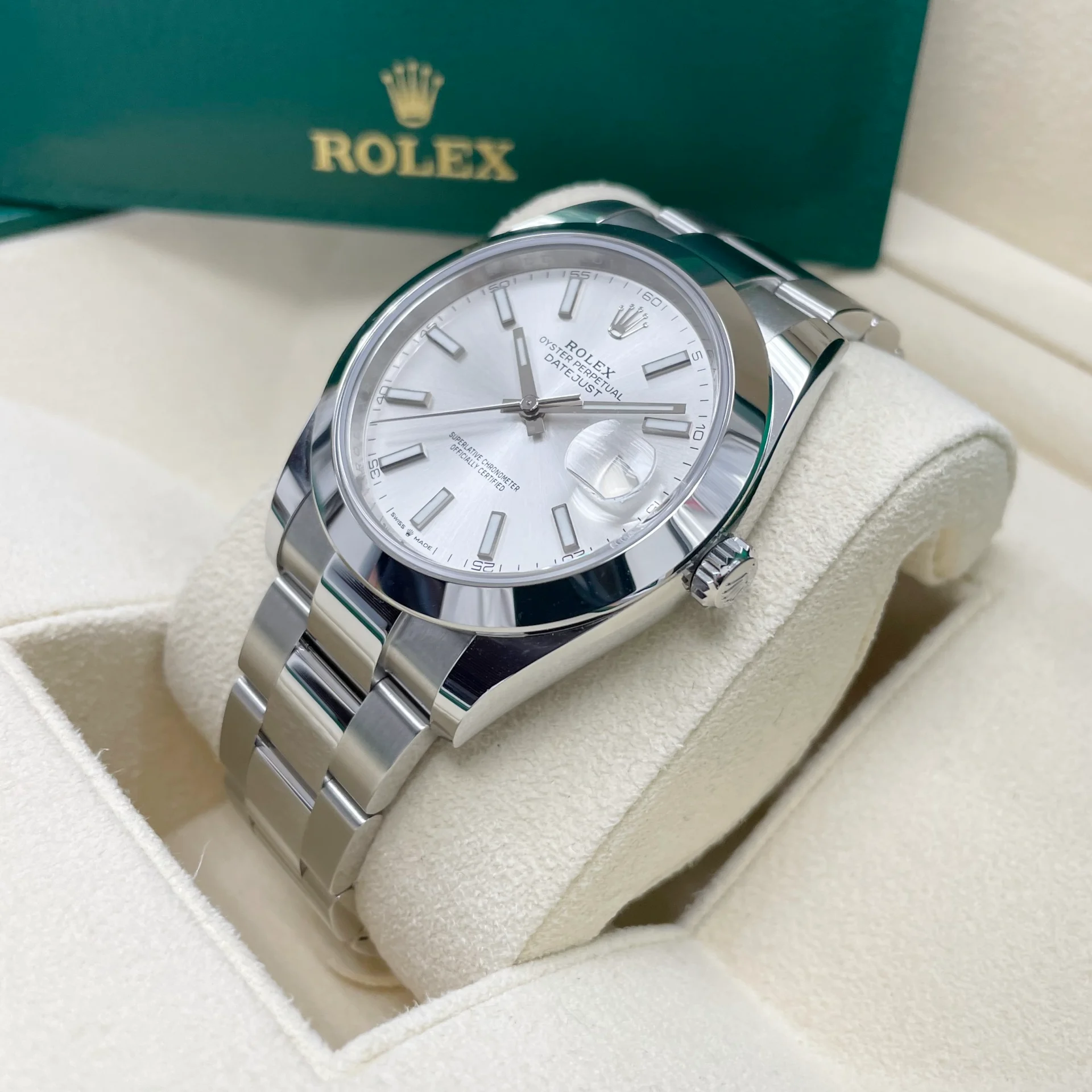 RLX Datejust 41mm 126300 Silver Index Jubilee Stainless Steel Watch
