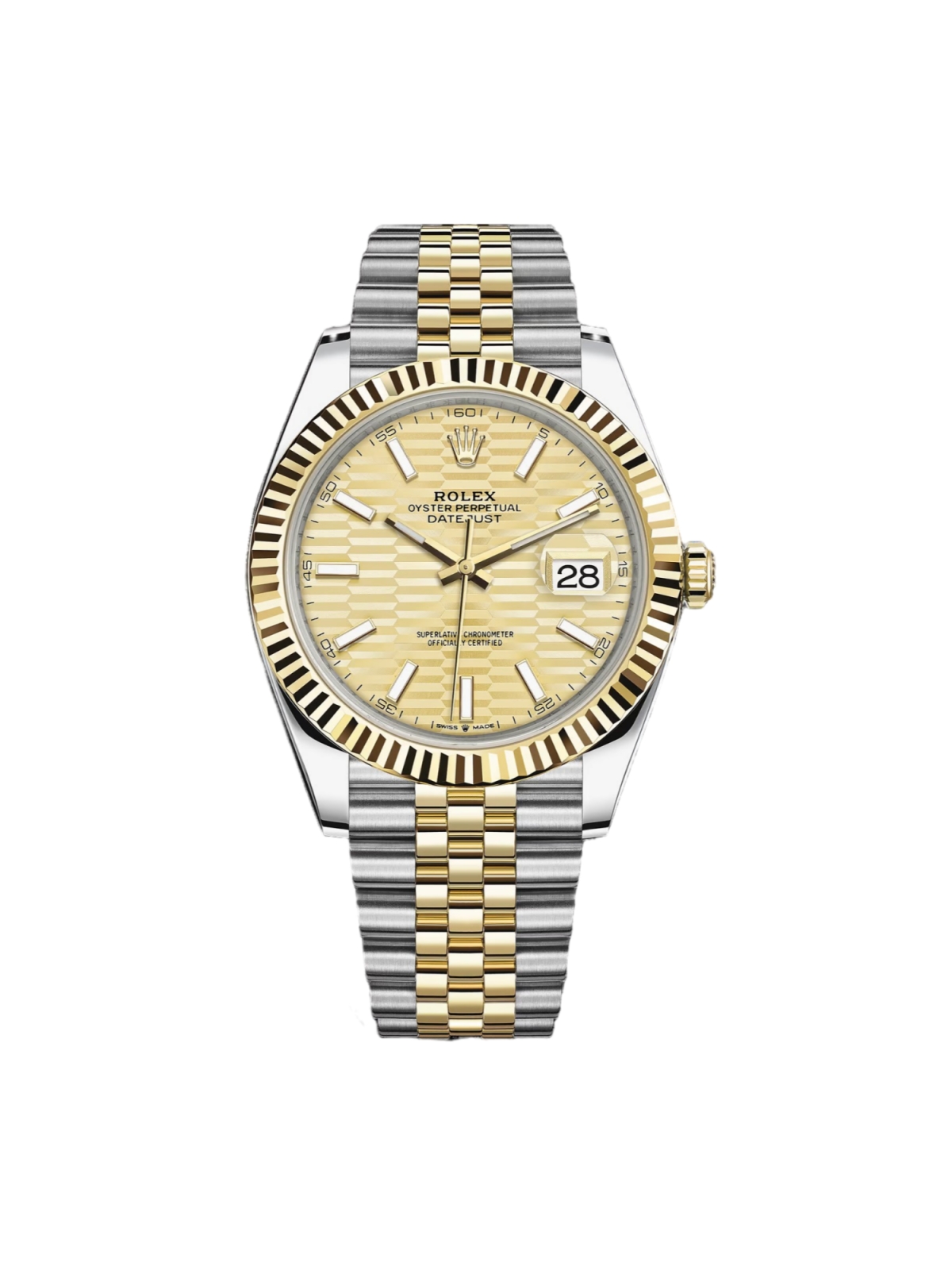 RLX  Datejust 41mm Swiss Replica Watch | Two Tone Jubilee Bracele Champagne Fluted Dial Ref 126333