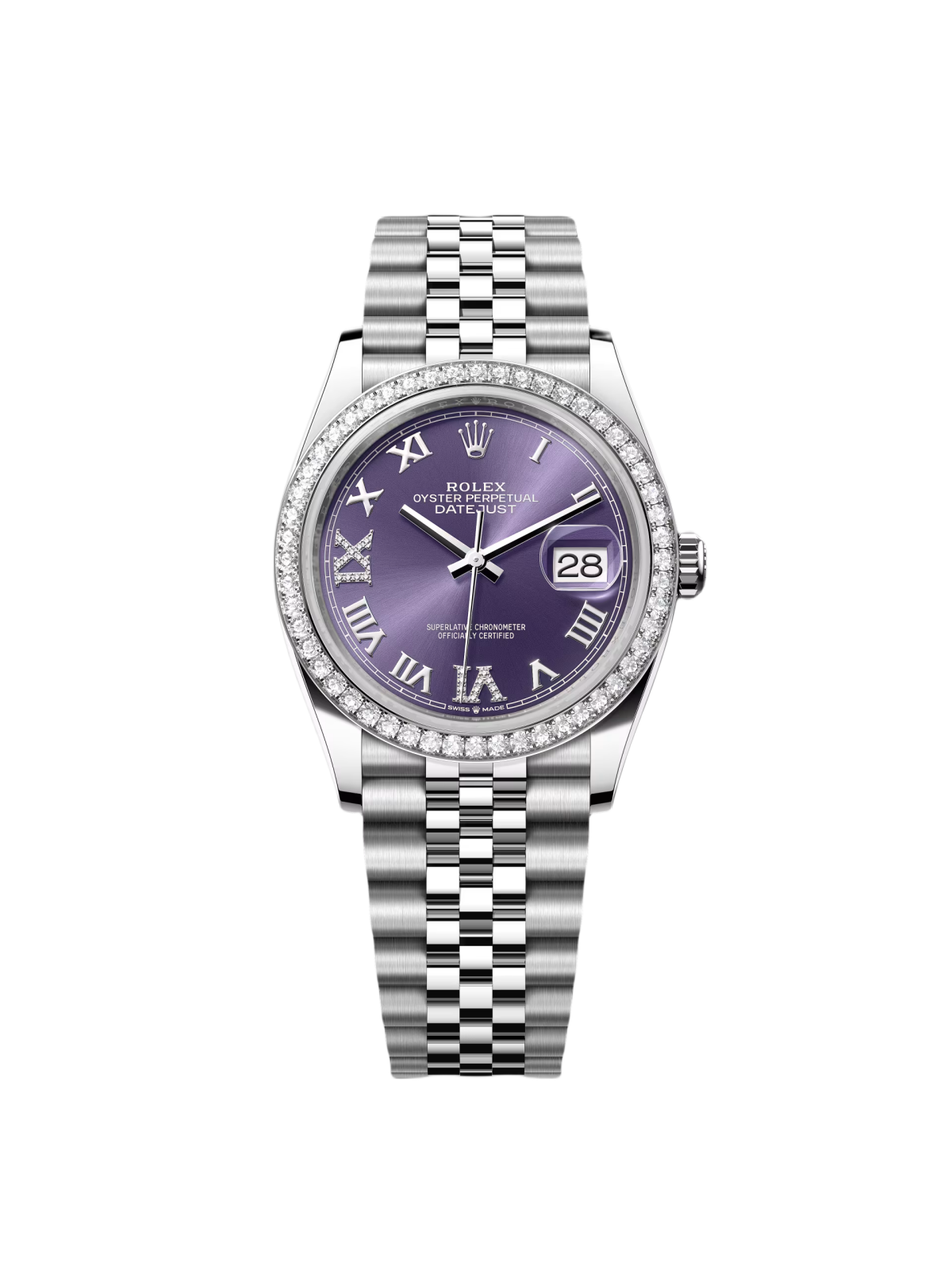 RLX  Datejust 36mm 126284 Aubergine Dial Jubilee Bracelet