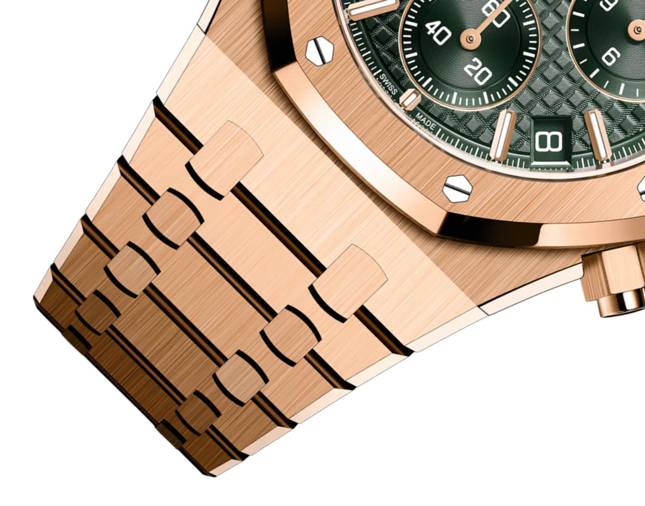 A&P ROYAL OAK Pink Gold Khaki Green Dial CHRONOGRAPH 41mm