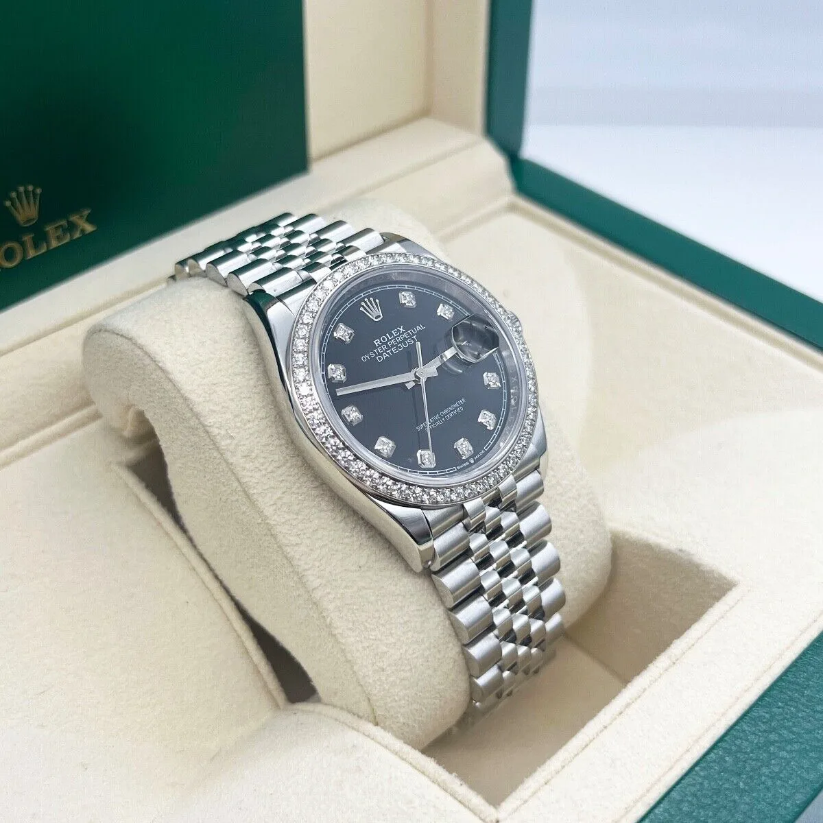 RLX  Datejust 36mm 126284 Black Dial Jubilee bracelet