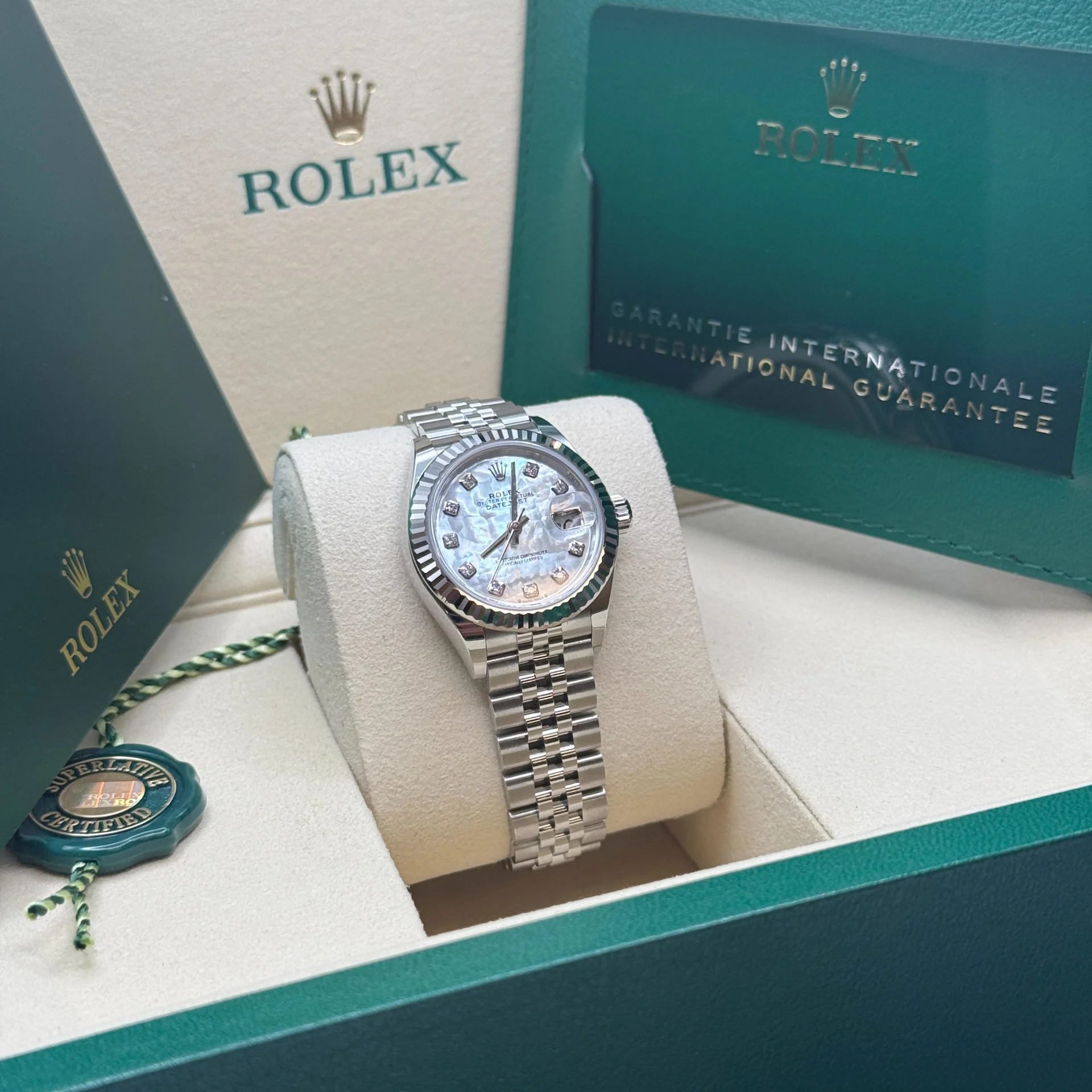 RLX Lady-Datejust 28mm 279174 Mother Of Pearl Diamond Dial Oyster Bracelet