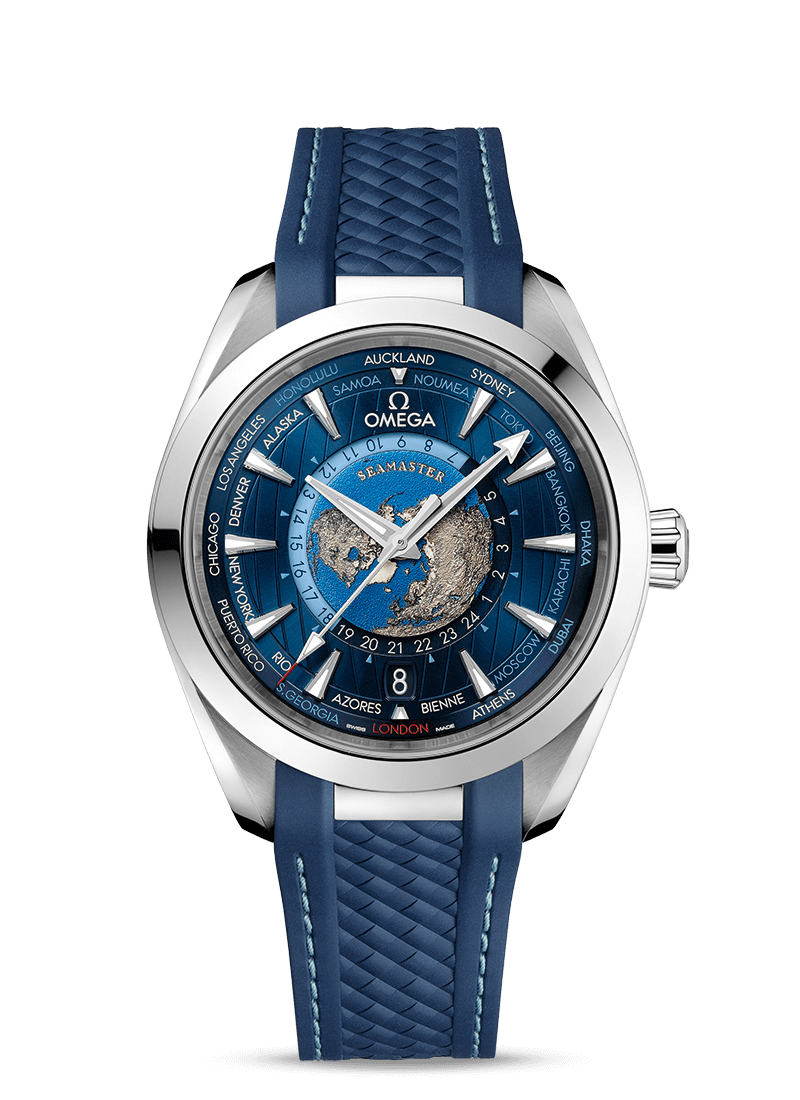 Omega AQUA TERRA 150M CO‐AXIAL MASTER CHRONOMETER GMT WORLDTIMER 43 MM