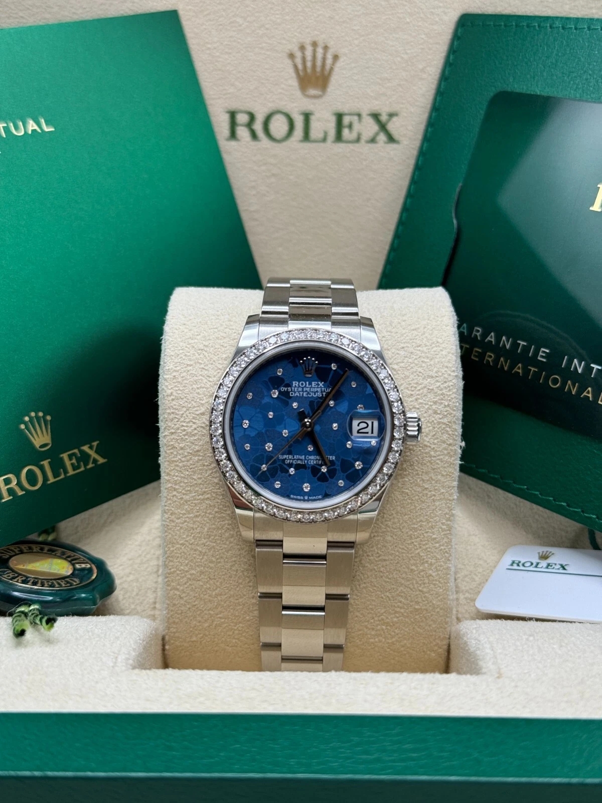 RLX Datejust m278384RBR-0039/0040 Azzurro Blue 31mm Dial Oyster Watch