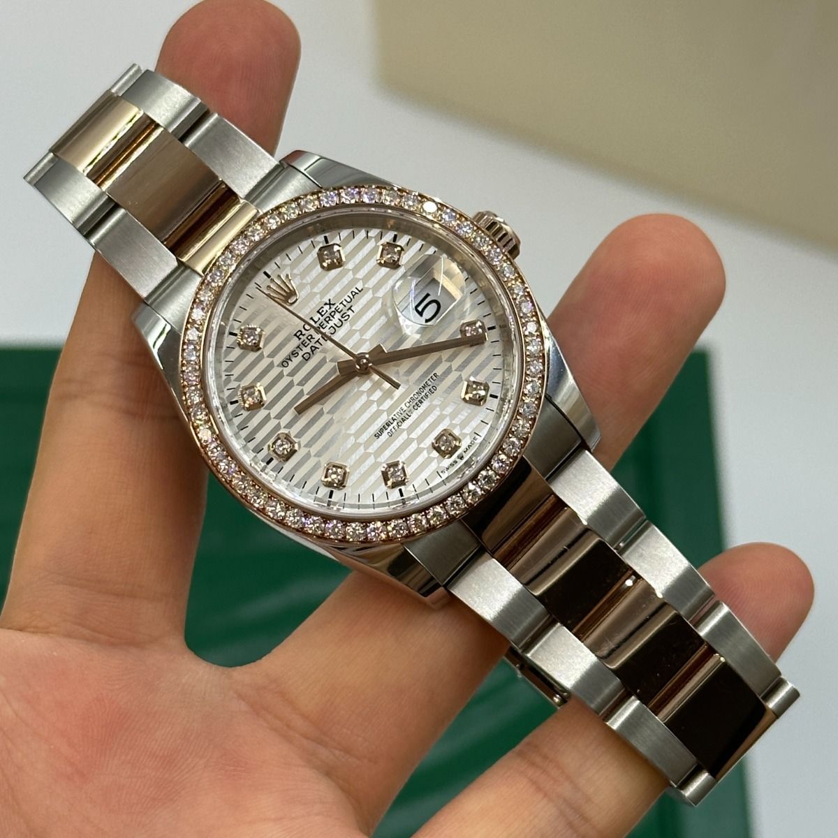 RLX  Datejust 36mm 126281 Silver Palm Index Dial Jubilee Bracelet