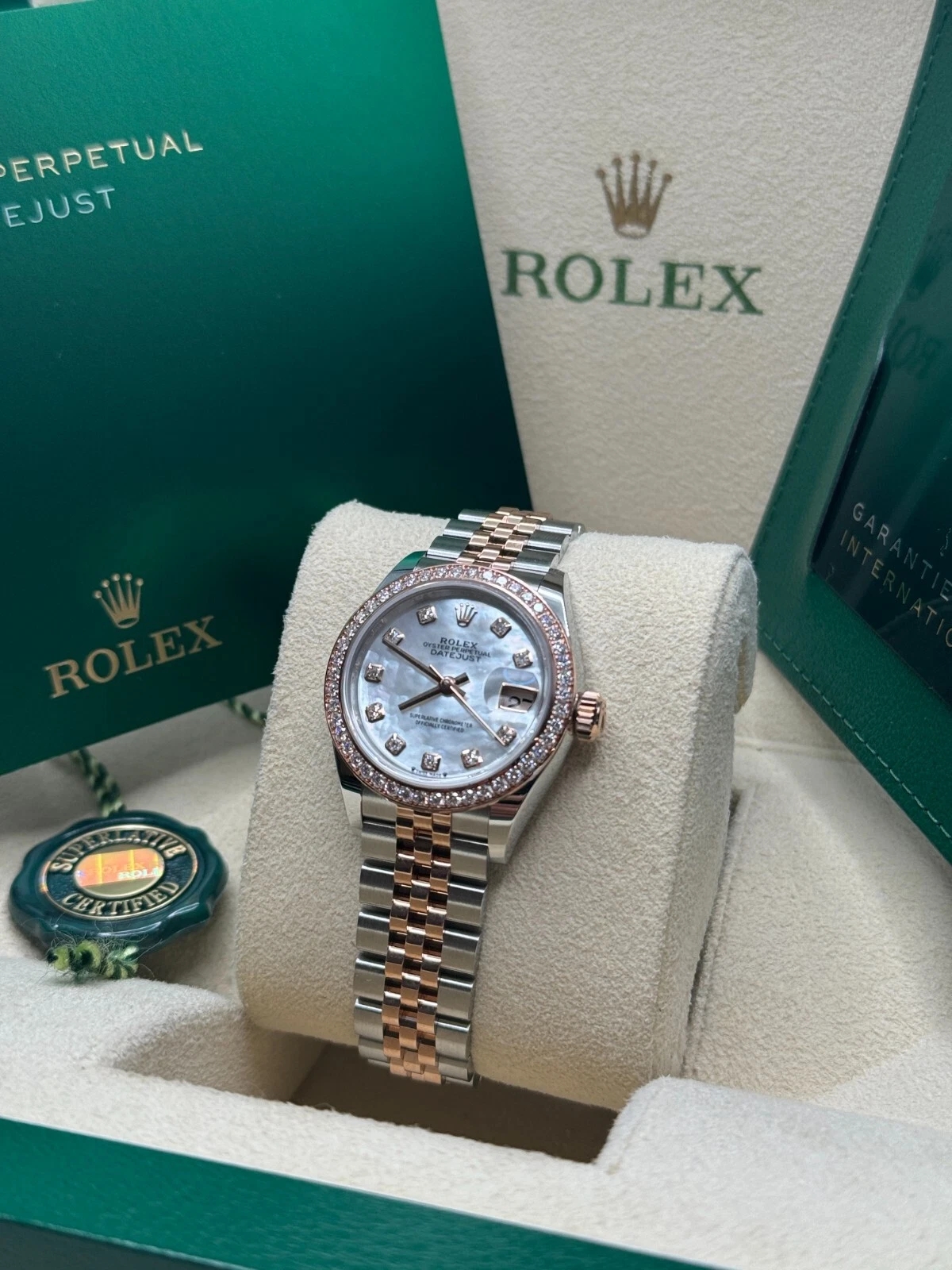 RLX Lady-Datejust 28mm 279381RBR Mother-of-Pearl Diamond Dial Oyster Bracelet