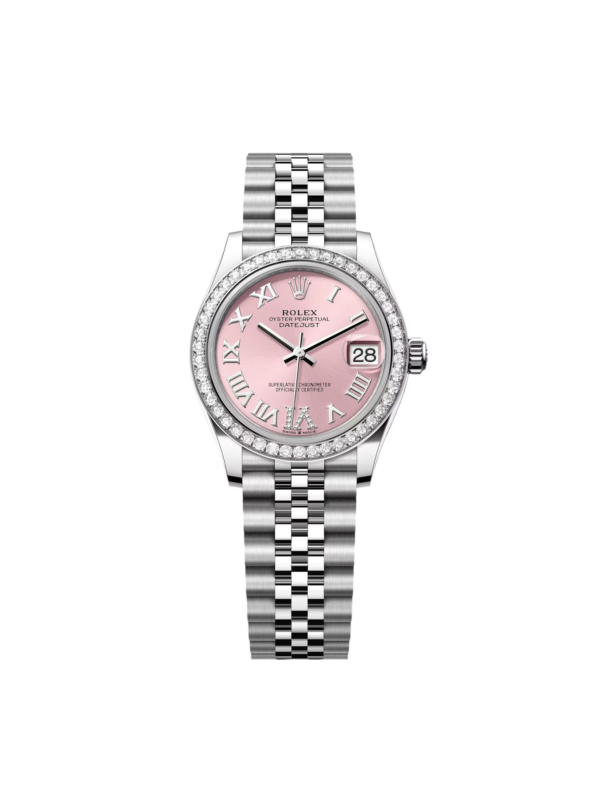 RLX Datejust m278384RBR-0027/0028 Pink 31mm Dial Oyster Watch