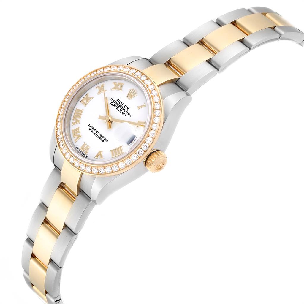 RLX Lady-Datejust 28mm 279383RBR White Roman Dial Yellow Rolesor Oyster Bracelet