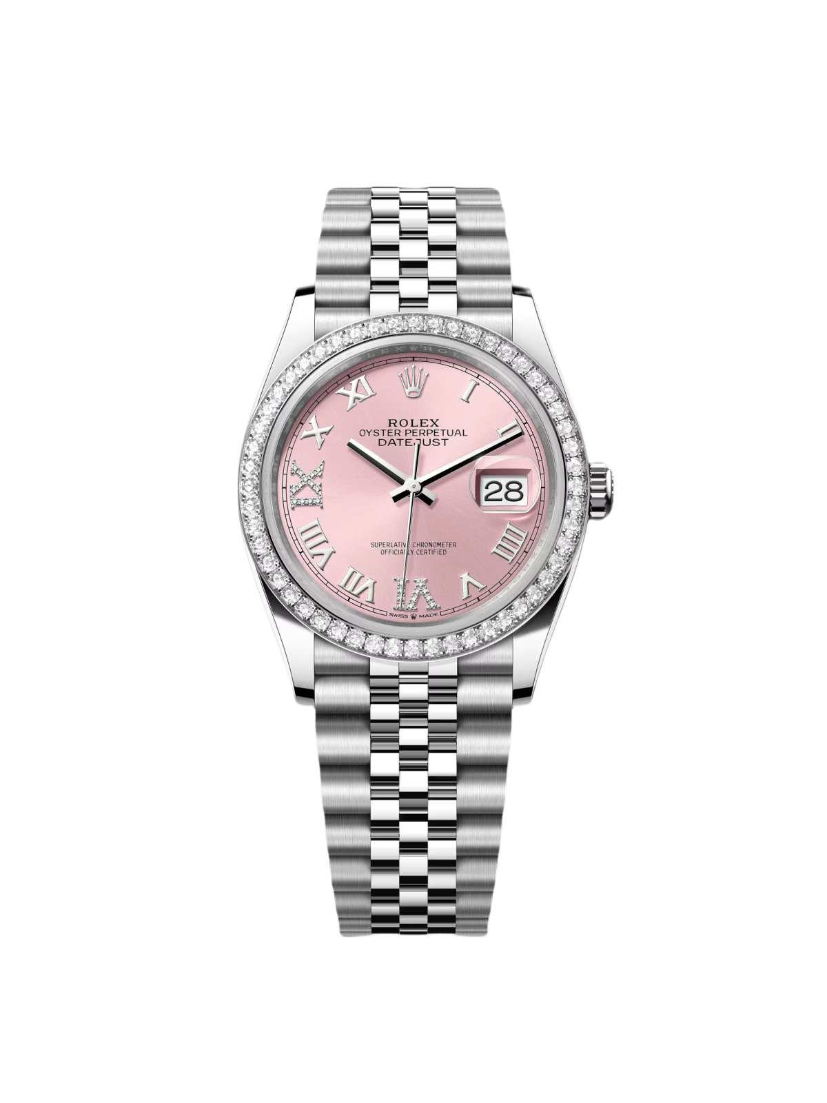 RLX  Datejust 36mm 126284 Pink Dial Jubilee Bracelet
