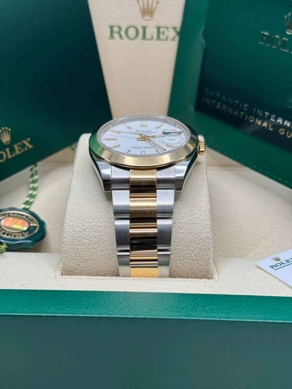 RLX Datejust 41mm 126303 White Index Oyster Steel and Yellow Gold Mens Watch