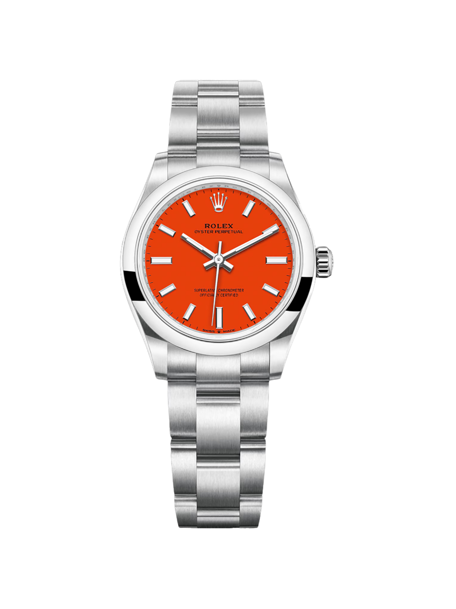 RLX Oyster Perpetual 31mm 277200-0008 Coral Red Dial Oyster Bracelet Watch