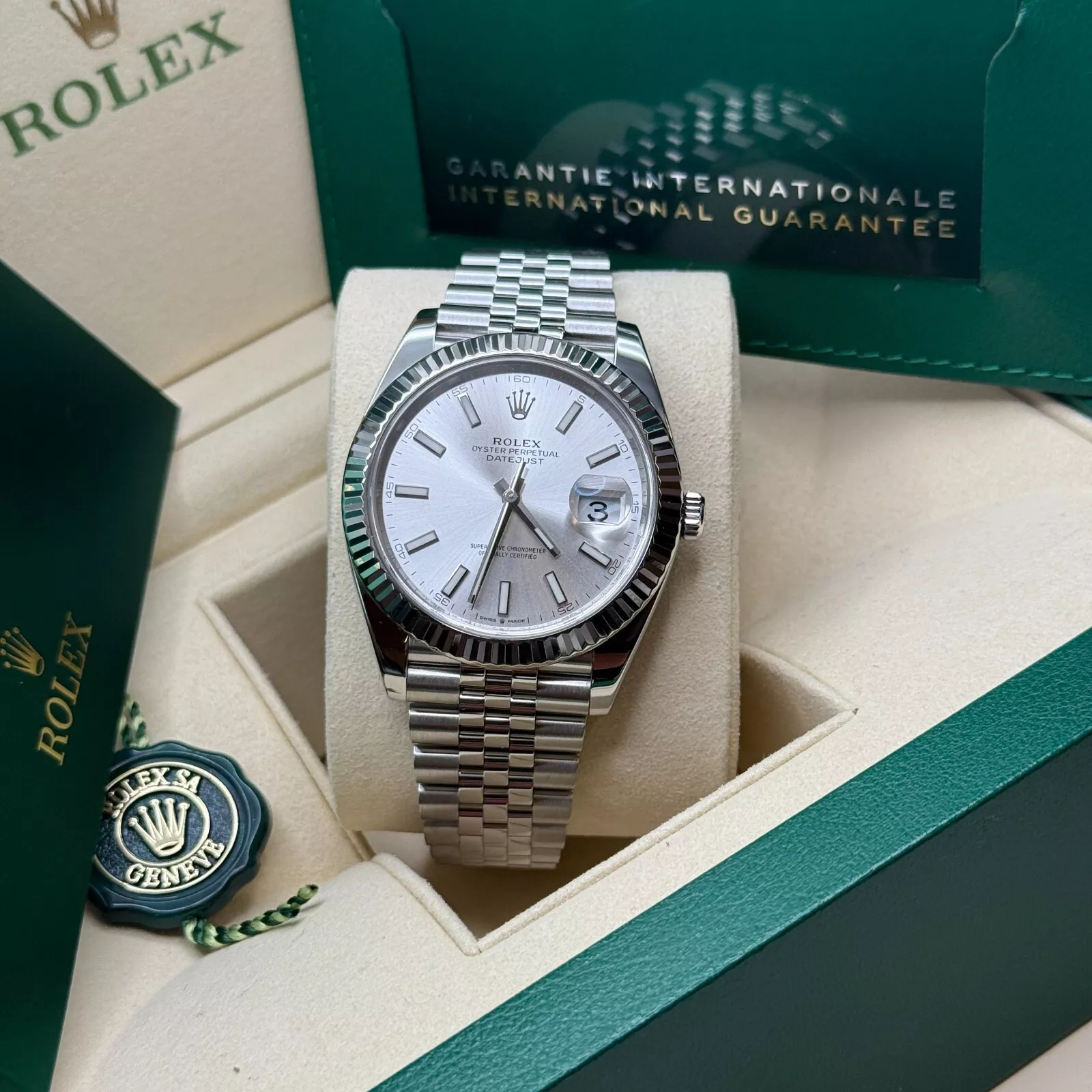 RLX  Datejust 41mm 126334 Silver Index Jubilee Stainless Steel Mens Watch