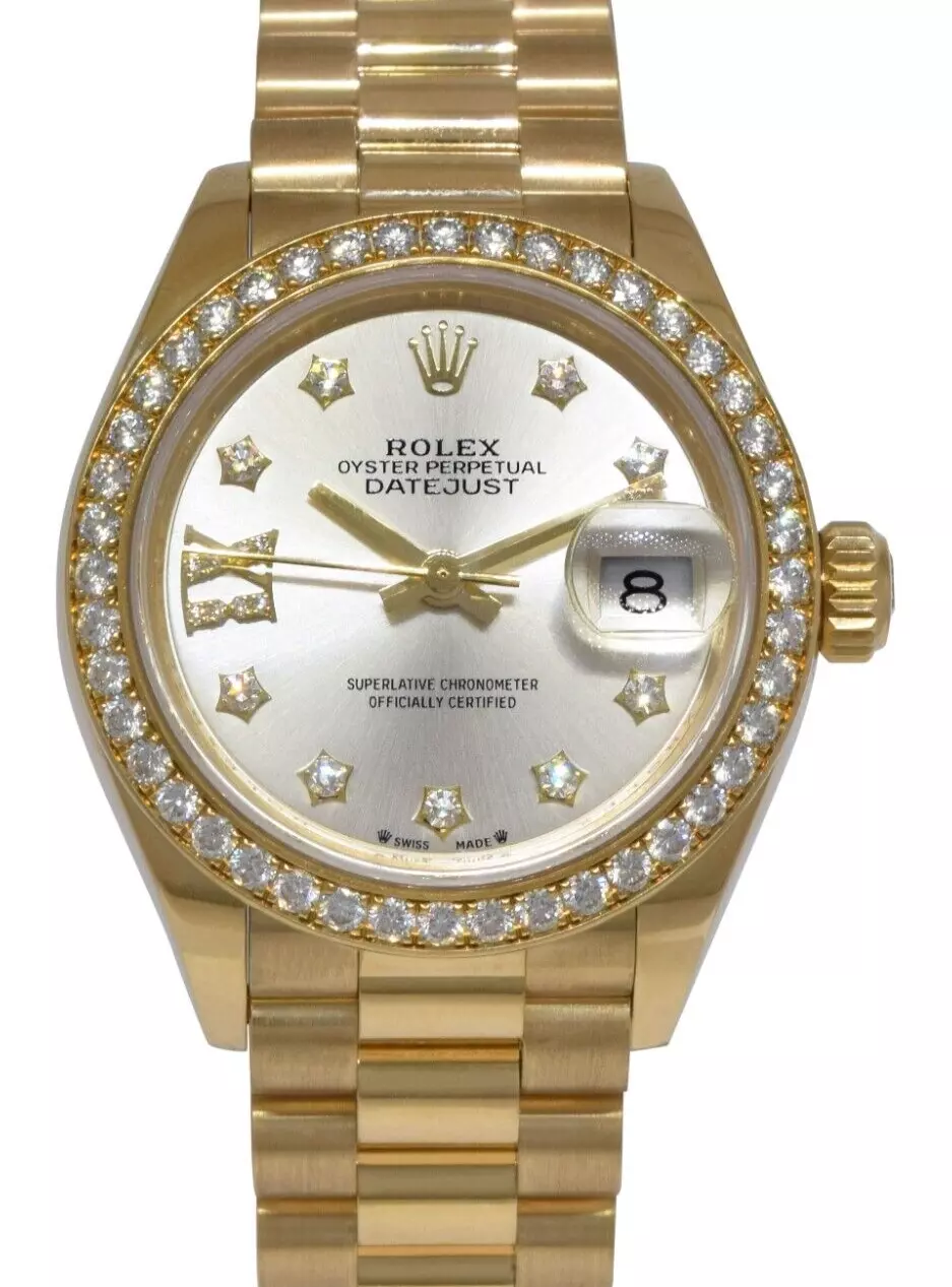 RLX Lady-Datejust 28mm 279138RBR Silver Dial President Bracelet Watch