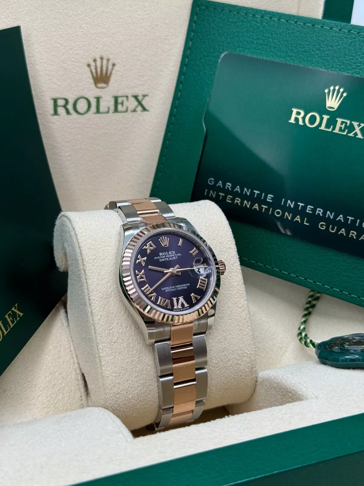 RLX Datejust m278271-0019/0020 Aubergine 31mm Dial Oyster Bracelet Watch