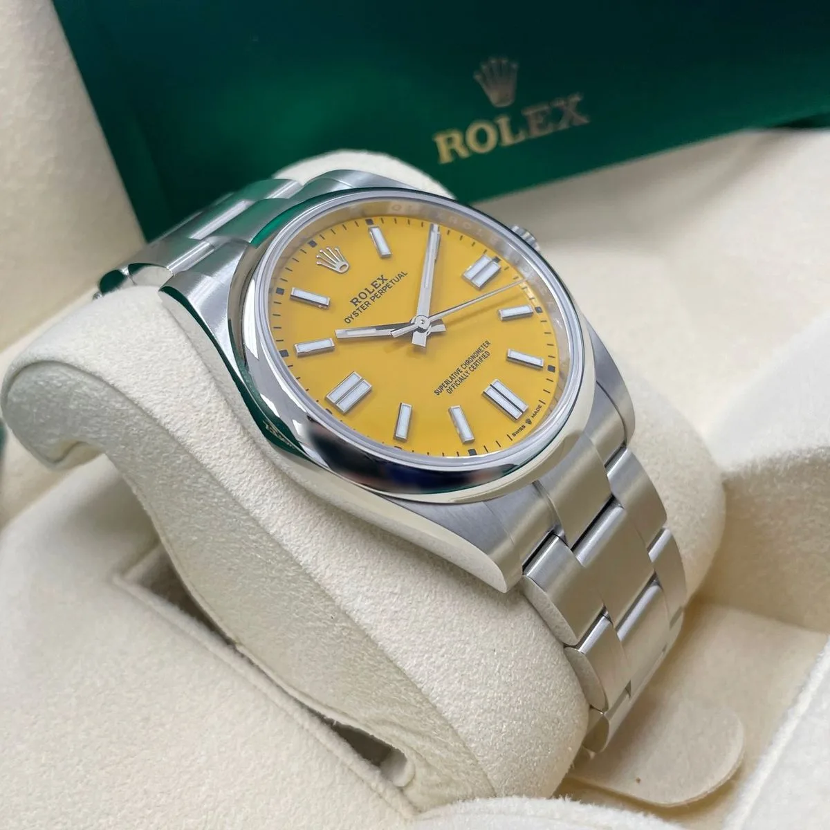 RLX Oyster Perpetual 41mm 124300-0004 Yellow Dial
