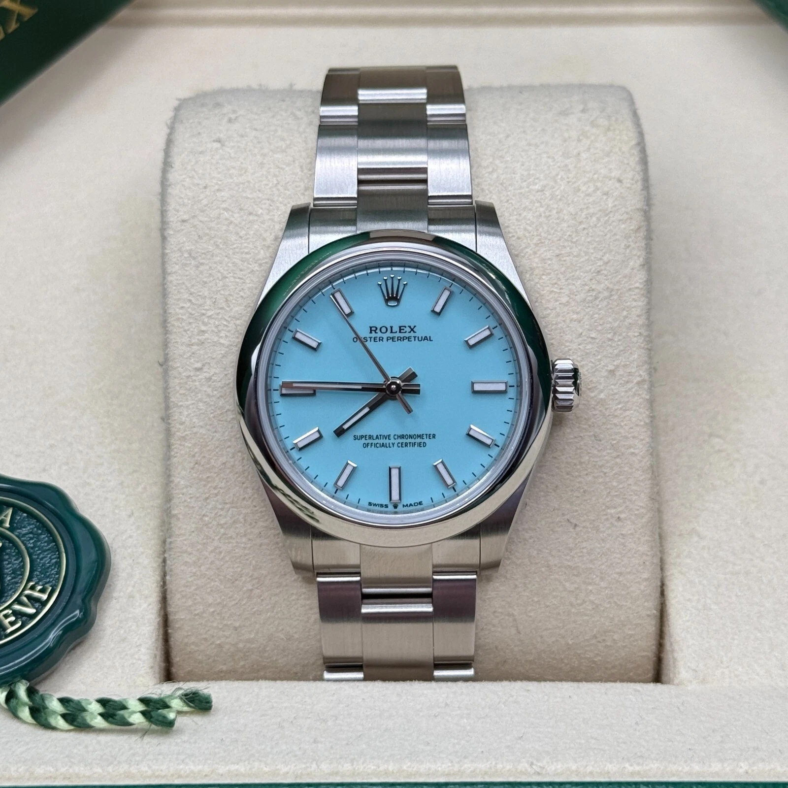 RLX Oyster Perpetual 31mm 277200-0007 Turquoise Dial Oyster Bracelet Watch