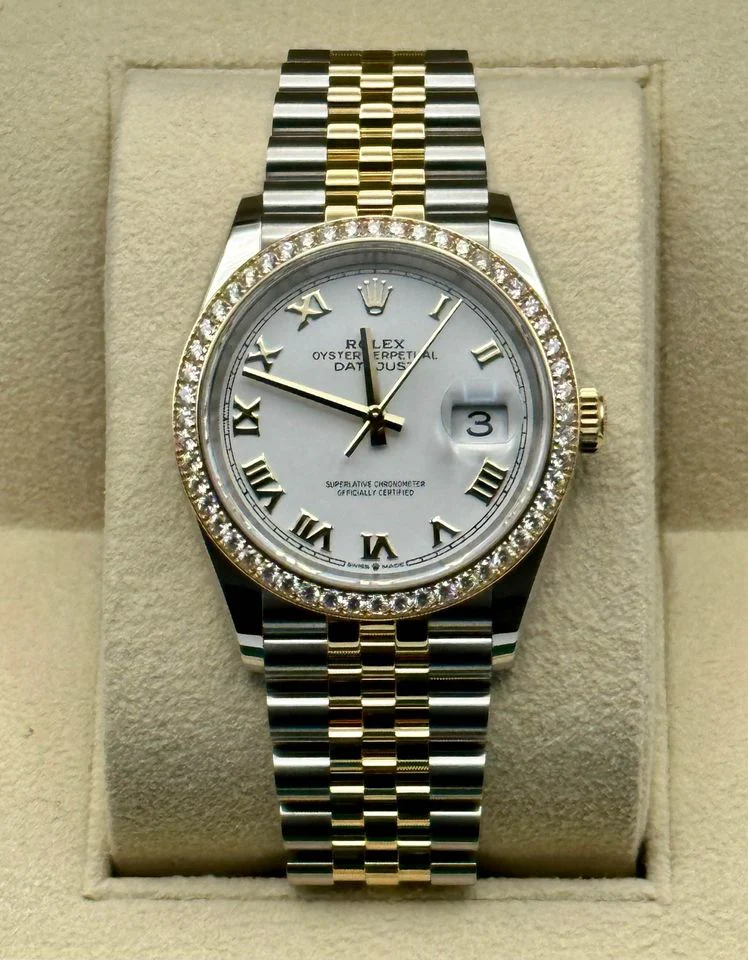RLX  Datejust 36mm 126283 White Dial Jubilee Bracelet Watch
