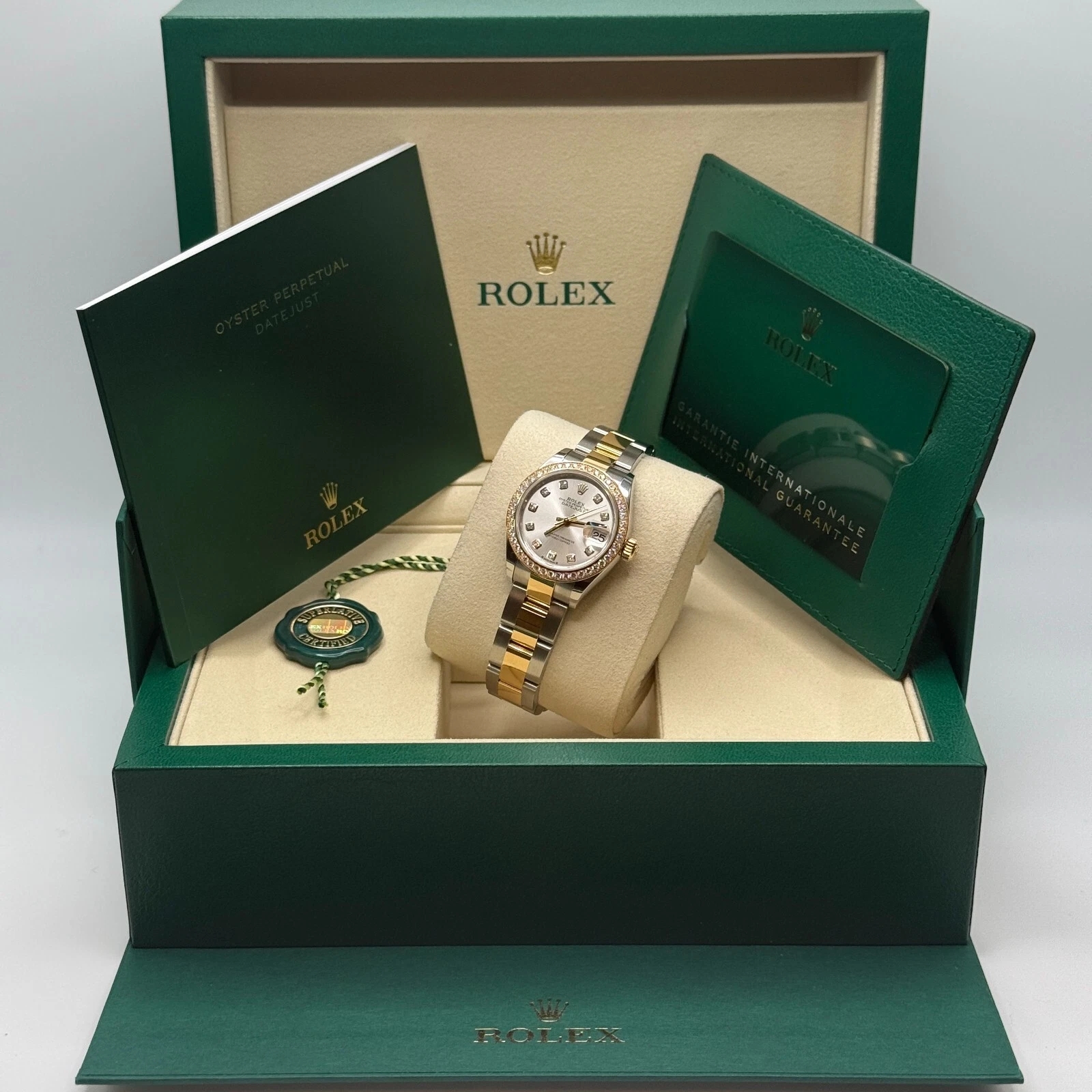 RLX Lady-Datejust 28mm 279383RBR Silver Diamond Dial Yellow Rolesor Oyster Bracelet