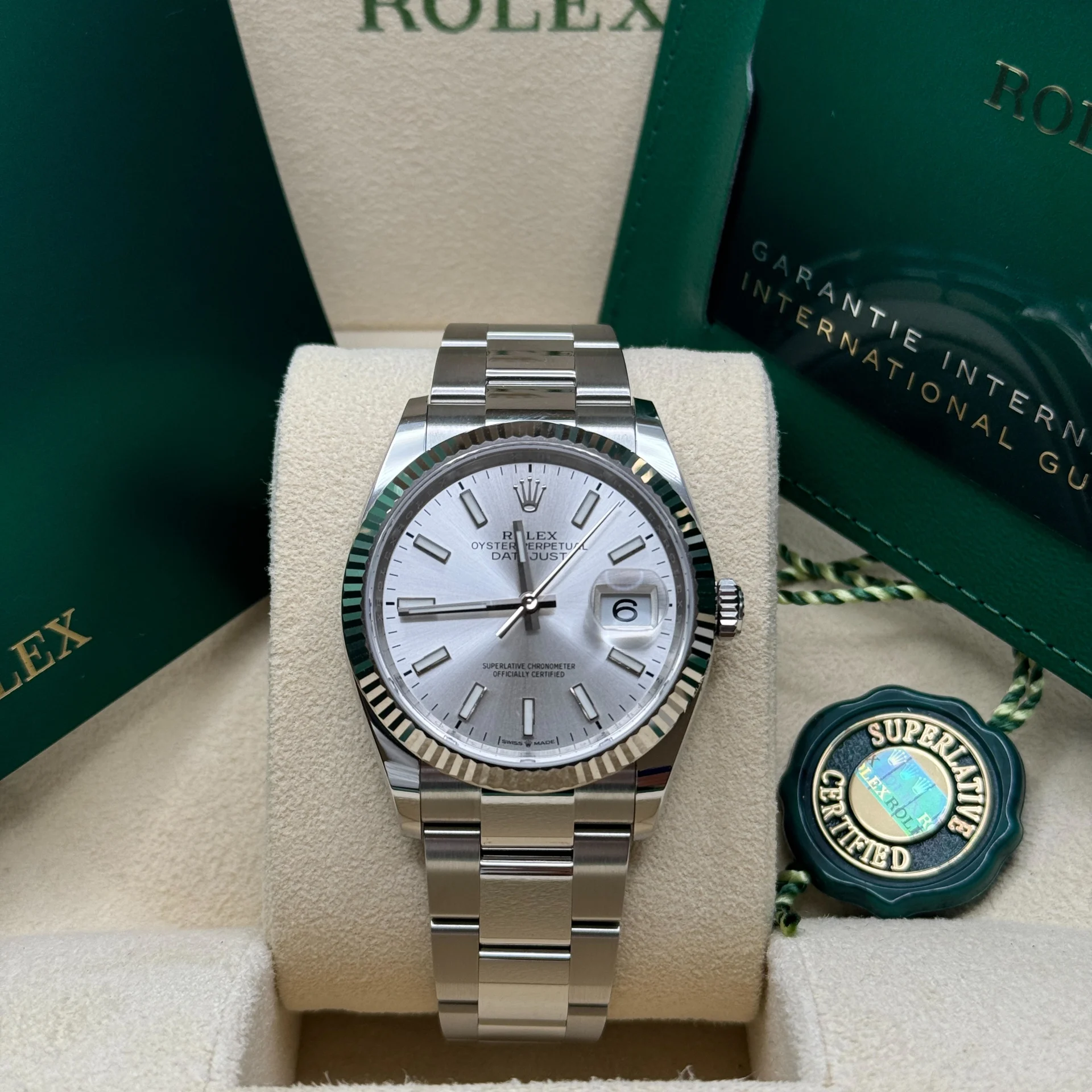 RLX  Datejust 36mm 126234 Silver Index Dial Oyster Stainless Steel