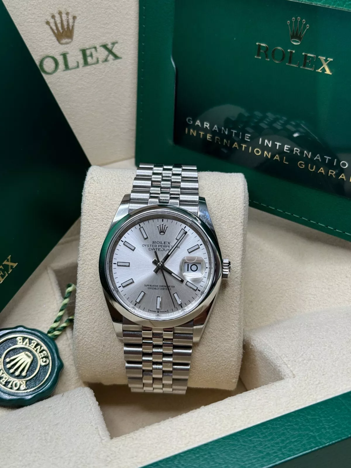 RLX  Datejust 36mm 126200 Oyster Perpetual Silver Dial Jubilee Stainless Steel
