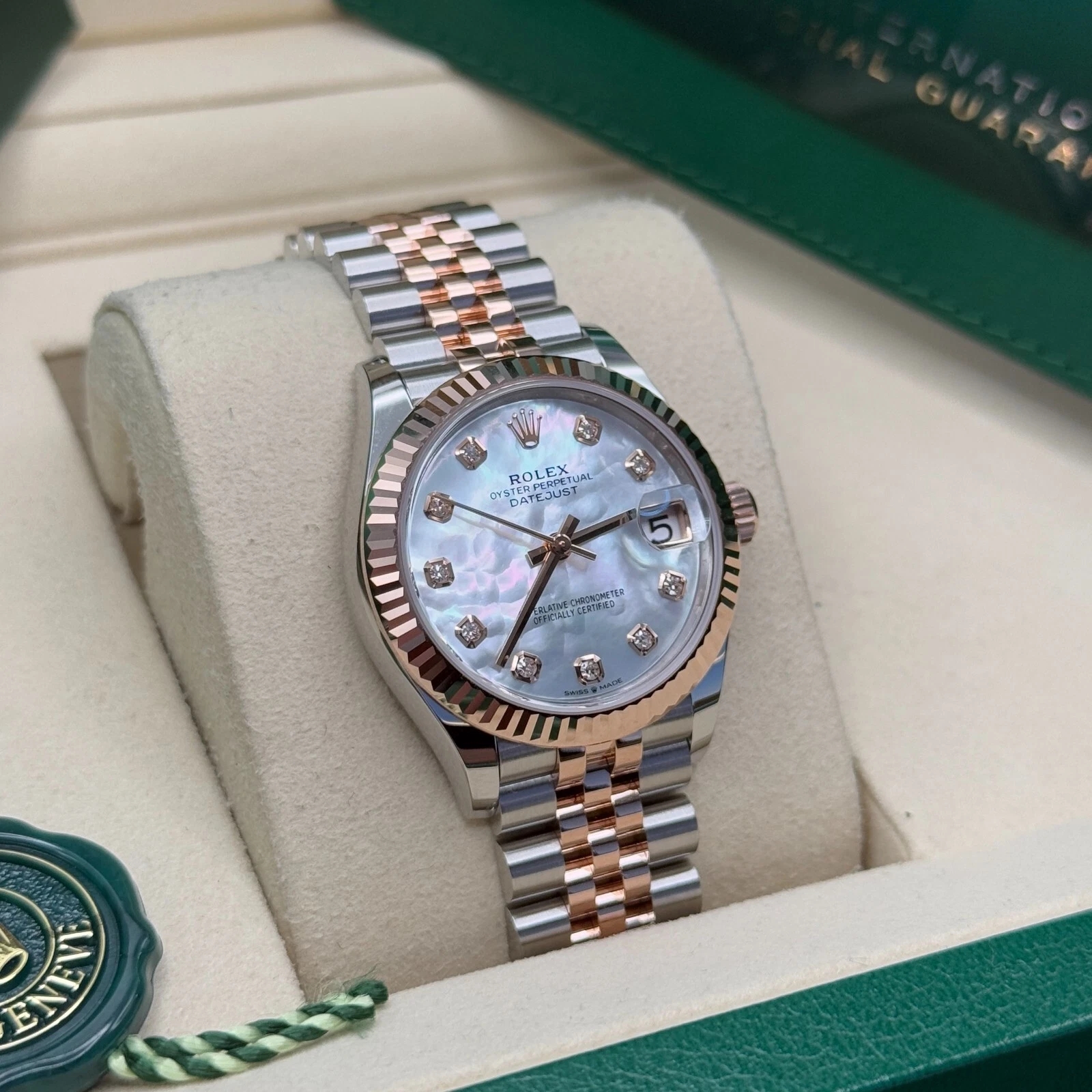 RLX Lady-Datejust 28mm 279171 White Mother Of Pearl Diamond Oyster Stainless Steel and Rose Gold