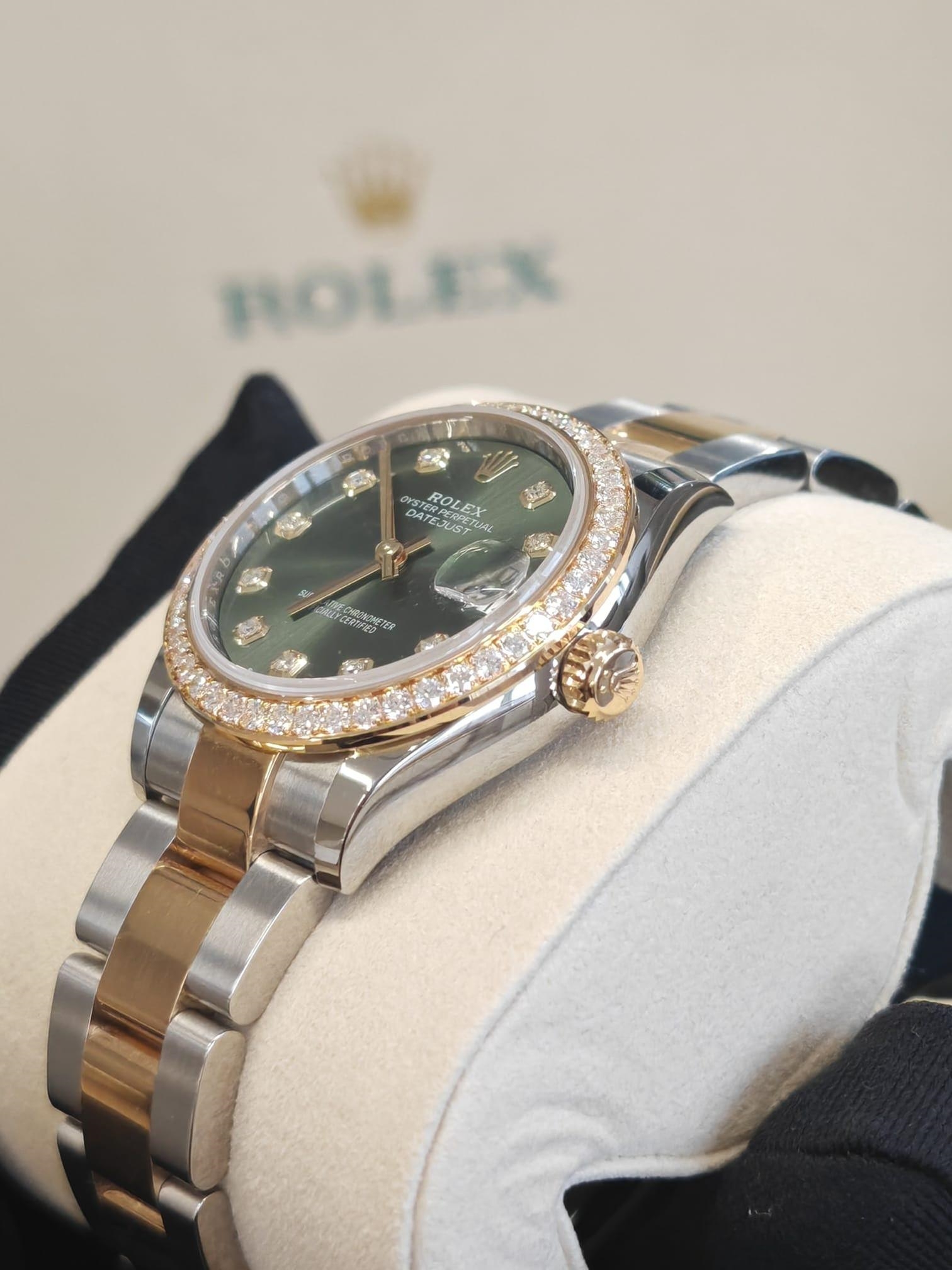 RLX Datejust m278383RBR-0029/0030 31mm Olive Green Dial Oyster Bracelet