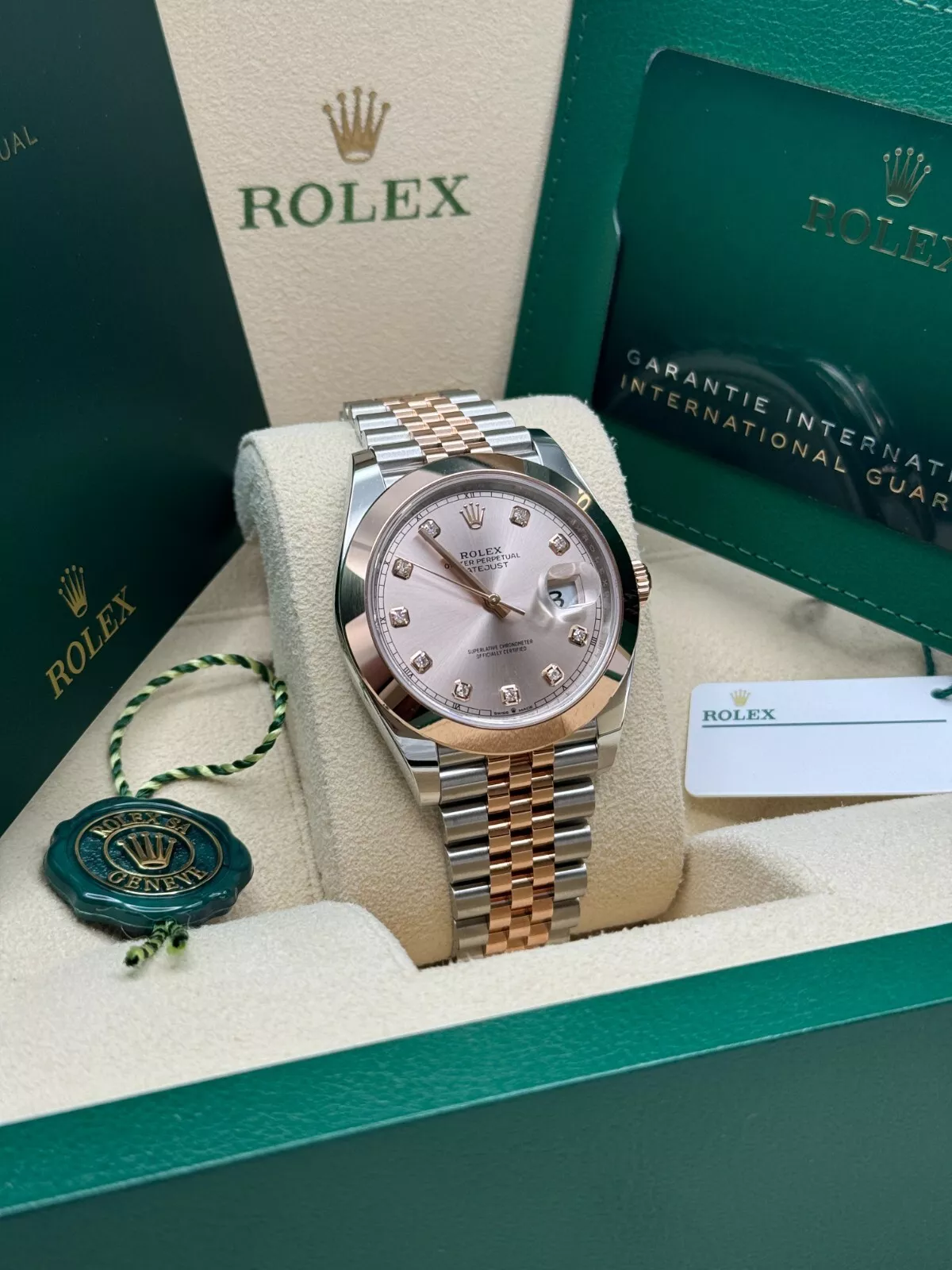 RLX Datejust 41mm 126301 Sundust Diamond Jubilee Steel and Everose Gold Watch