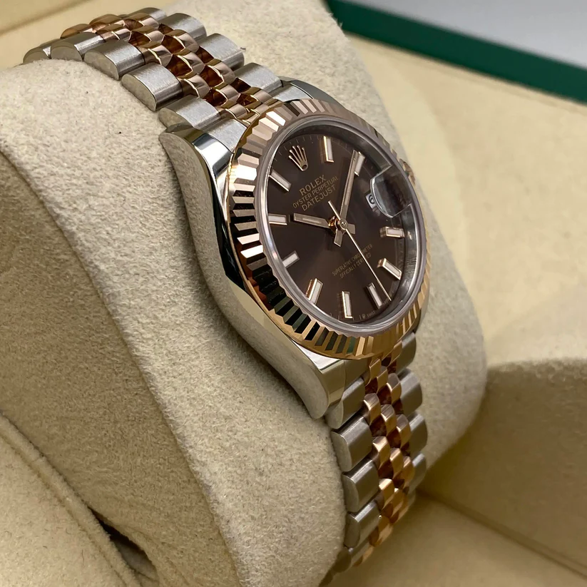 RLX Lady-Datejust 28mm 279171 Chocolate Index Oyster Stainless Steel and Rose Gold